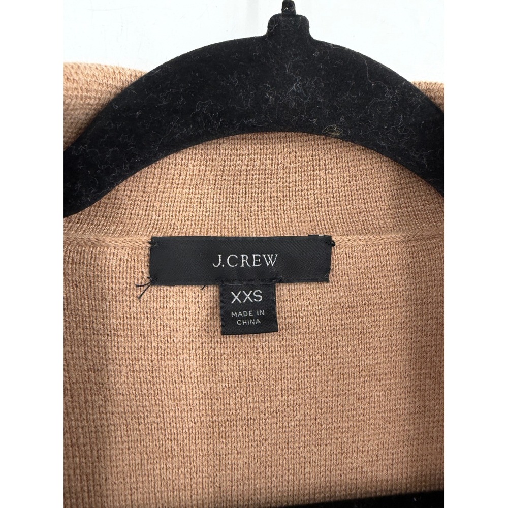 J.Crew Eloise Sweater Blazer Womens XXS Camel BA552 Open Front Academic Preppy - Picture 3 of 7